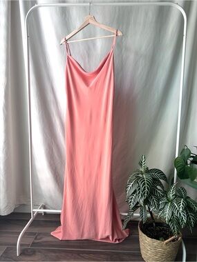 Abercrombie & Fitch Coral Pink Slip Dress with Spaghetti Straps